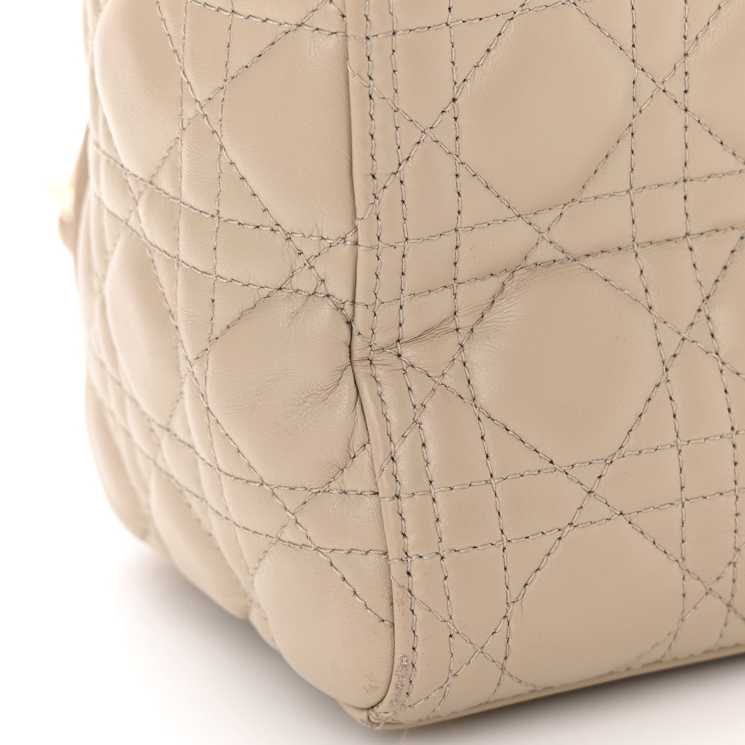 Christian Dior Lambskin Cannage Medium Lady Dior Beige 20 of 24