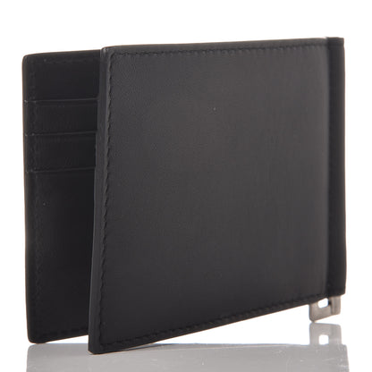 Saint Laurent Calfskin Embroidered Bill Clip Card Case Black 3 of 9