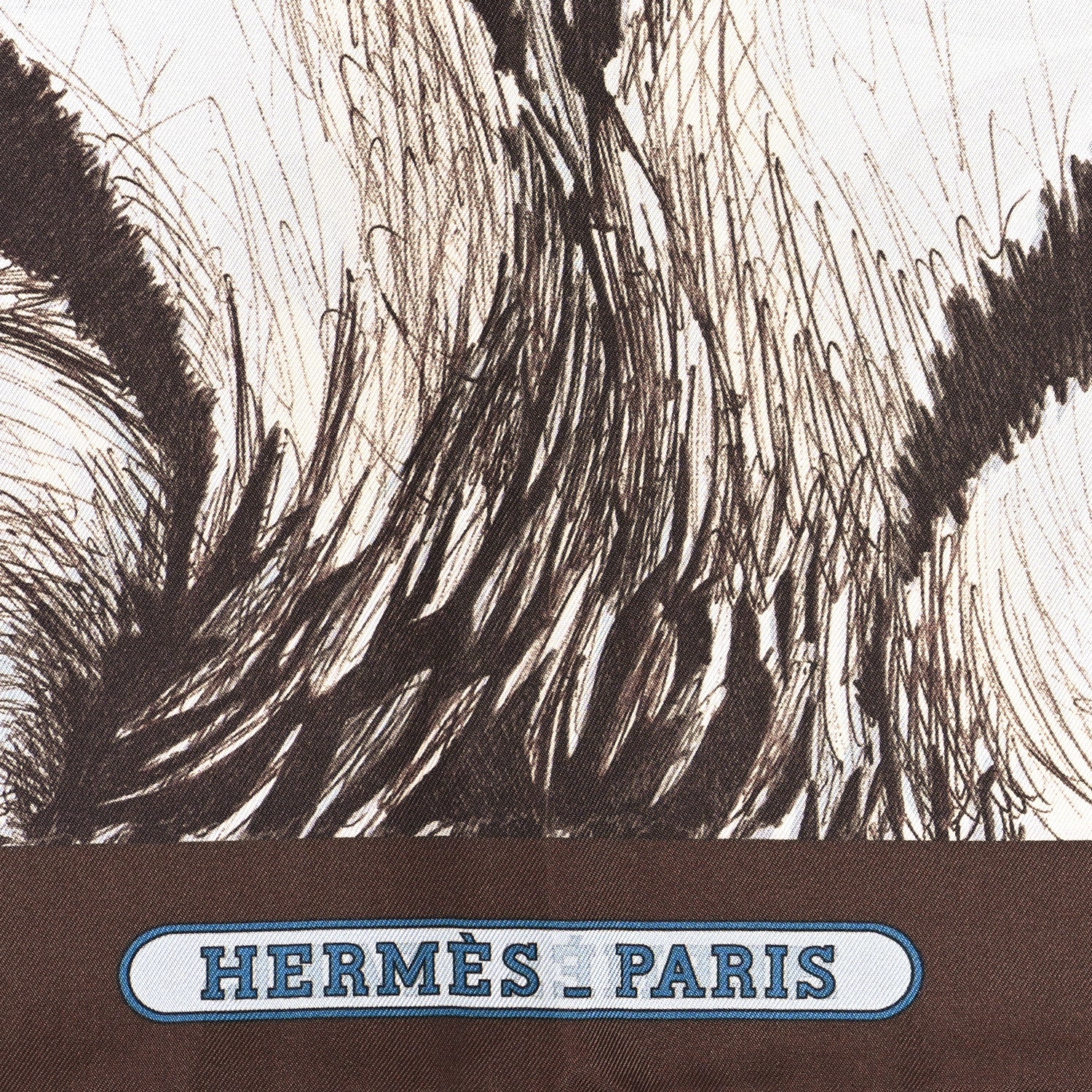 Hermes Silk Double Face Tigre Royal Scarf 90 Marron White Multi 3 of 5