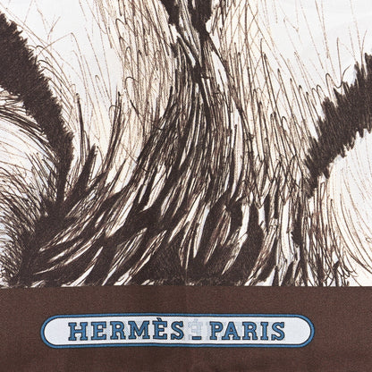 Hermes Silk Double Face Tigre Royal Scarf 90 Marron White Multi 3 of 5