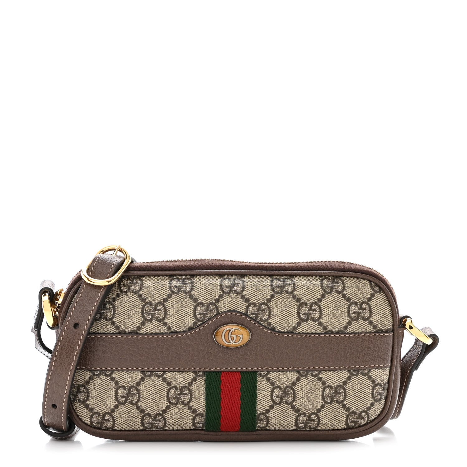 Gucci GG Supreme Monogram Web Mini Ophidia GG Bag Brown 1 of 10