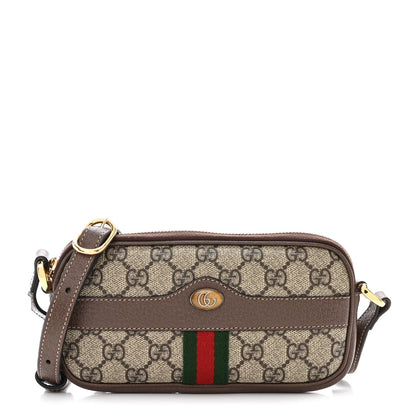 Gucci GG Supreme Monogram Web Mini Ophidia GG Bag Brown 1 of 10