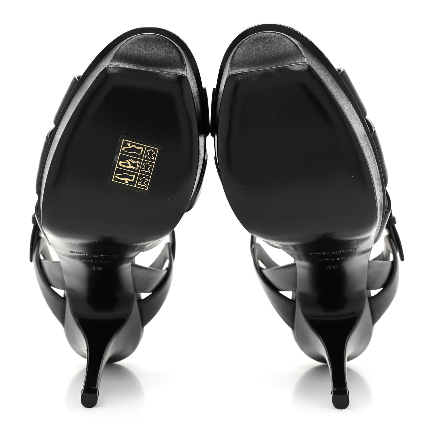 Calfskin Tribute 75 Platform Sandals 39 Black