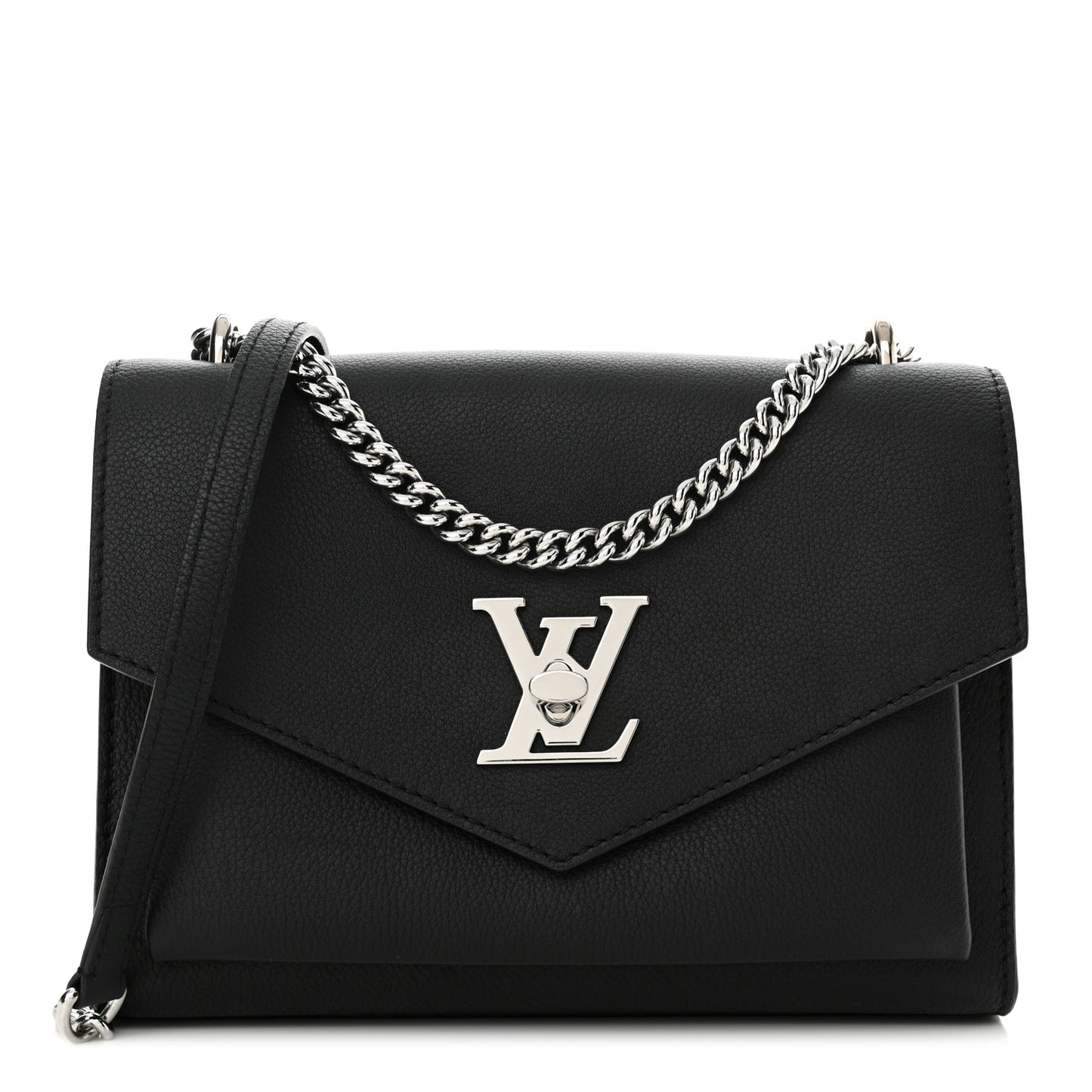Soft Calfskin My Lockme Chain Bag BB Black
