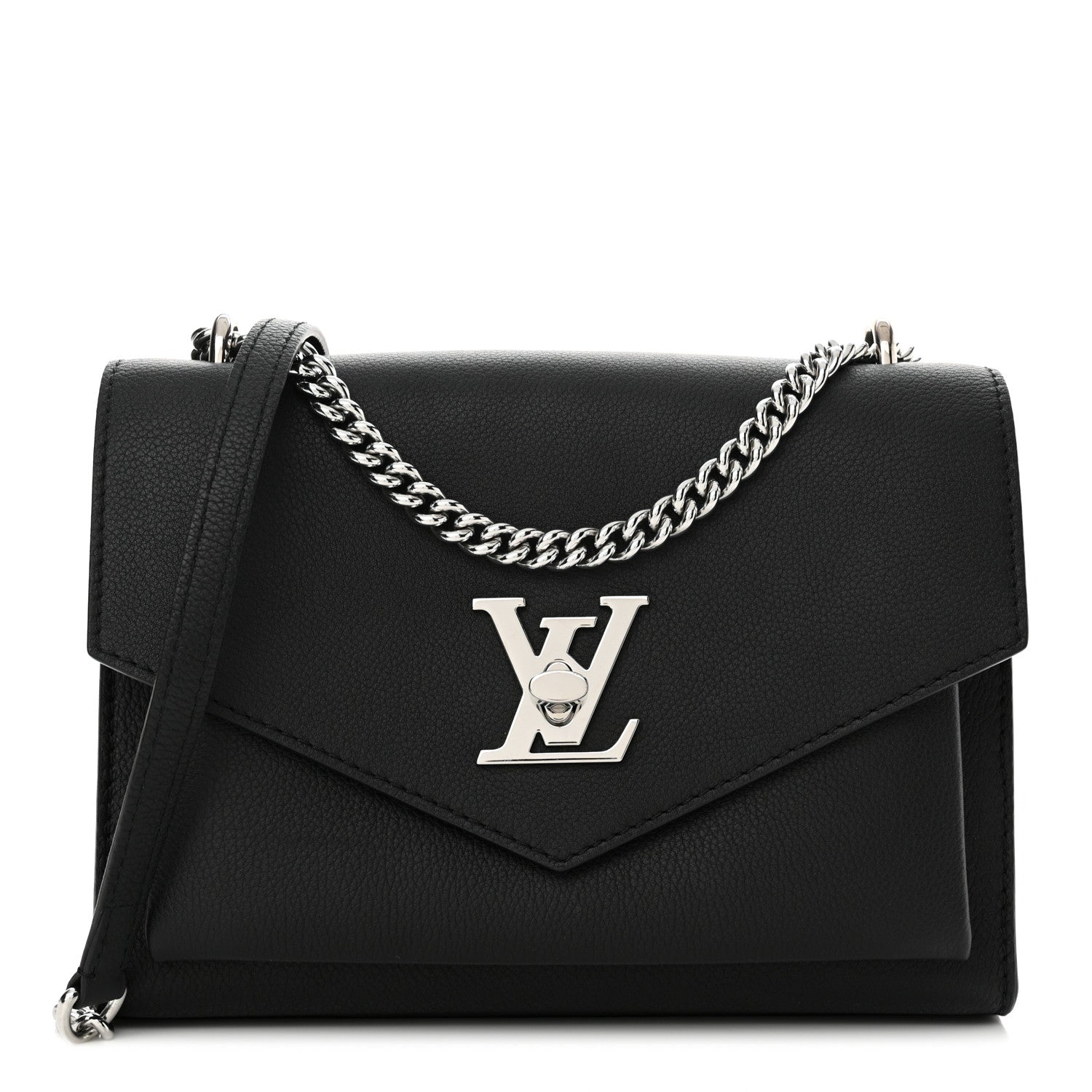 Louis Vuitton Soft Calfskin My Lockme Chain Bag BB Black 1 of 9