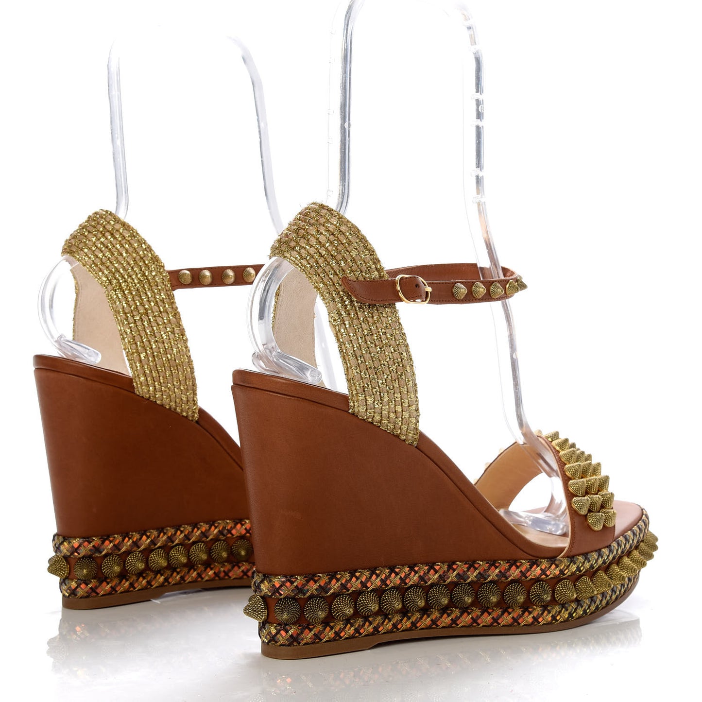 Calfskin Cordorella 110 Wedge Sandals 41 Version Cuoio