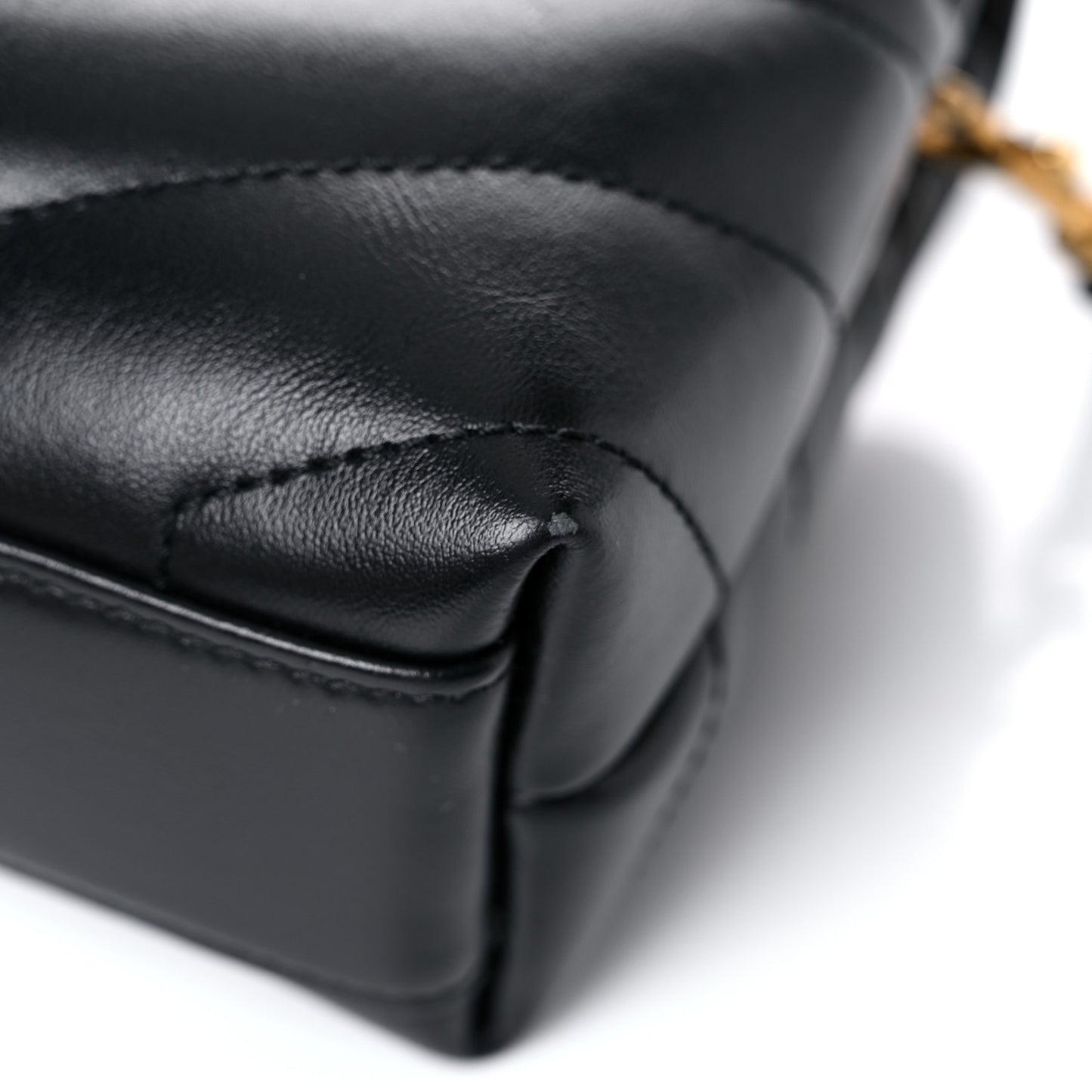 Calfskin Y Quilted Monogram Toy Loulou Crossbody Bag Black