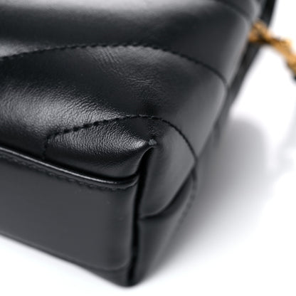 Saint Laurent Calfskin Y Quilted Monogram Toy Loulou Crossbody Bag Black 12 of 13