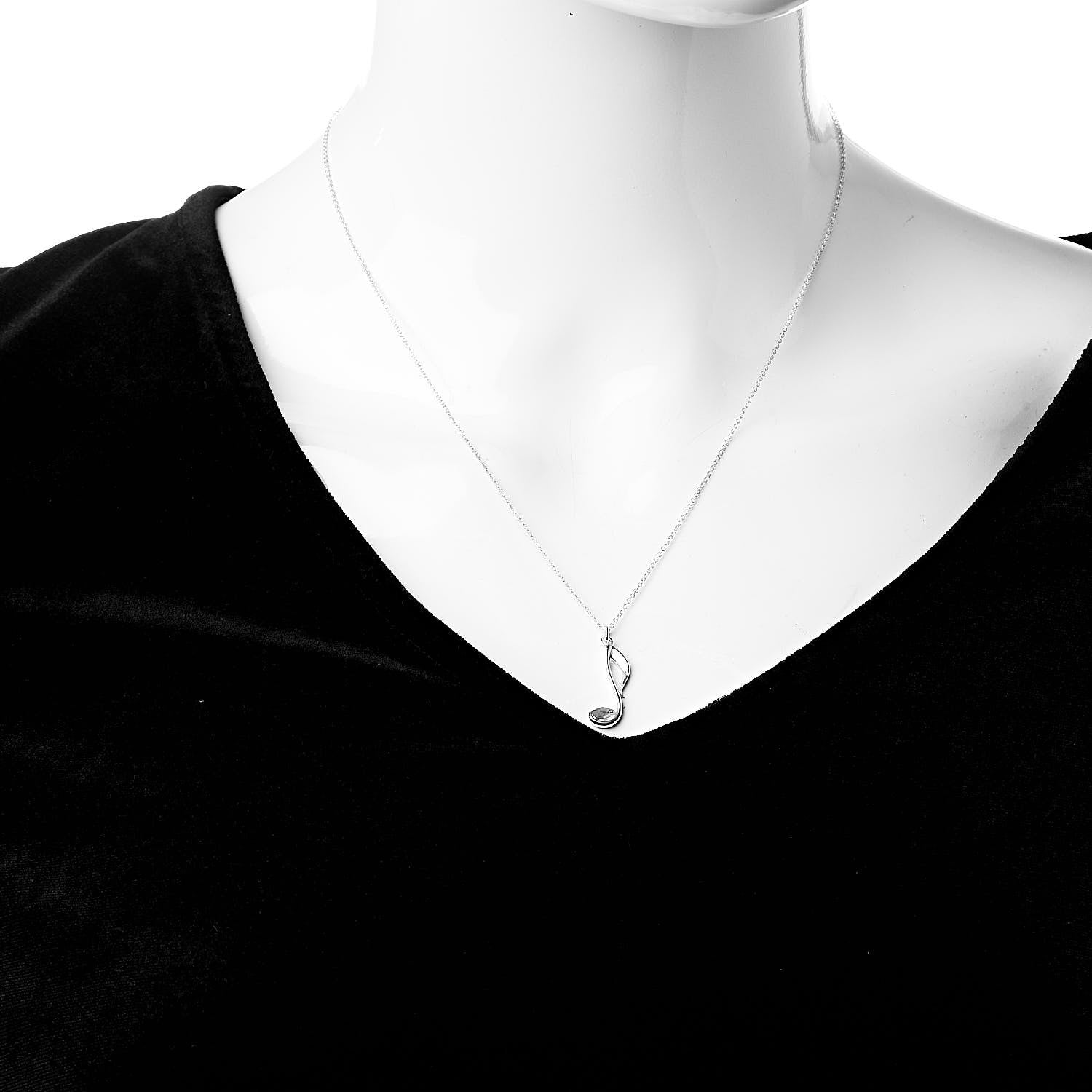 Tiffany Sterling Silver Paloma's Graffiti Music Note Pendant Necklace 2 of 6