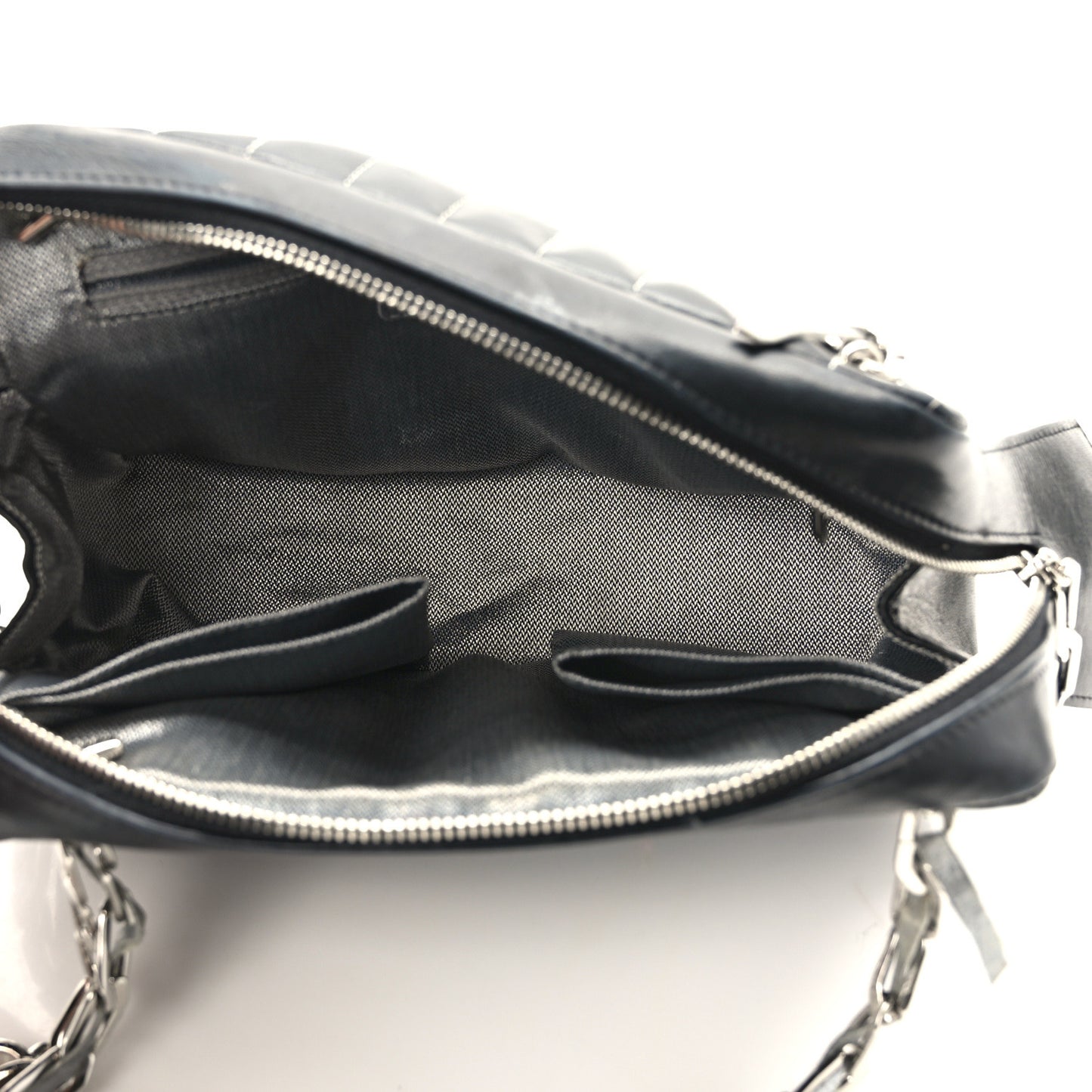 Lambskin Vertical Quilted Mademoiselle Small Camera Case Black