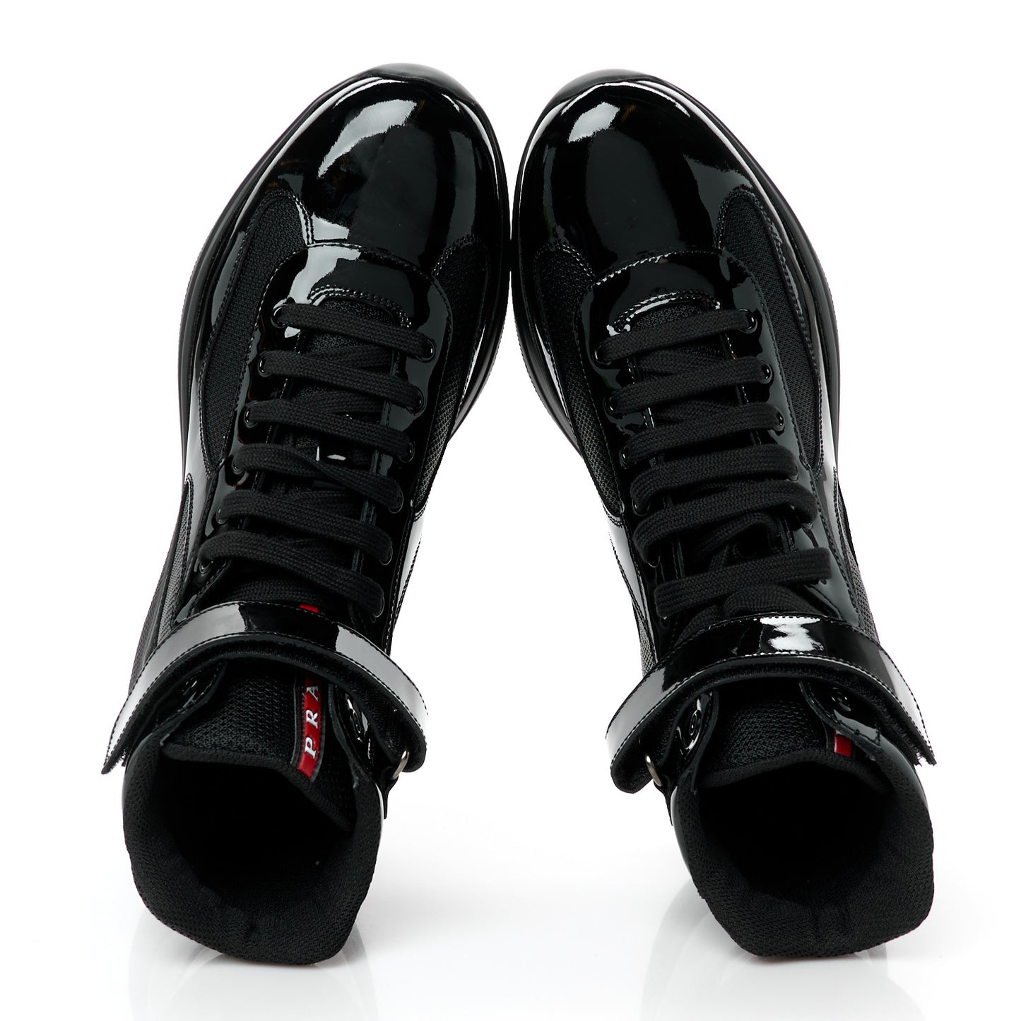 Patent Technical Fabric Mens America's Cup High Top Sneakers 8.5 Black