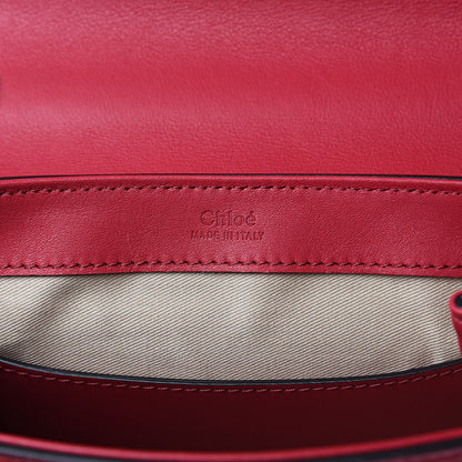 Chloe Calfskin Crocodile Embossed C Double Carry Dusky Red 6 of 11