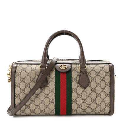 Gucci GG Supreme Monogram Web Medium Ophidia Boston Brown 1 of 10