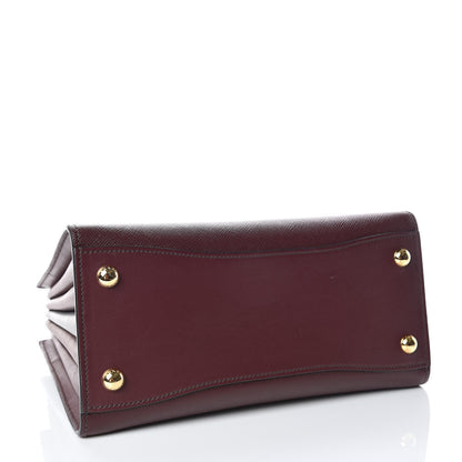 Prada Saffiano City Calfskin Small Bibliothèque Top Handle Granato Marmo 4 of 9