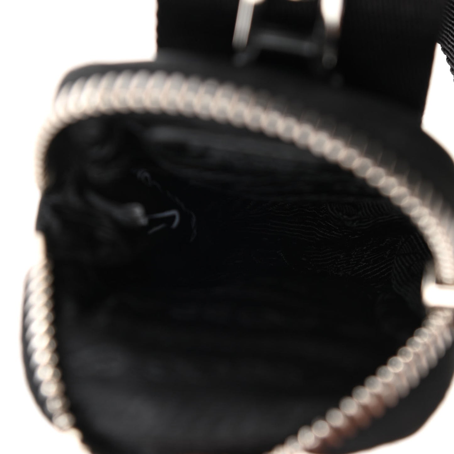 Re-Nylon Spazzolato Double Pocket Buckle Shoulder Bag Black