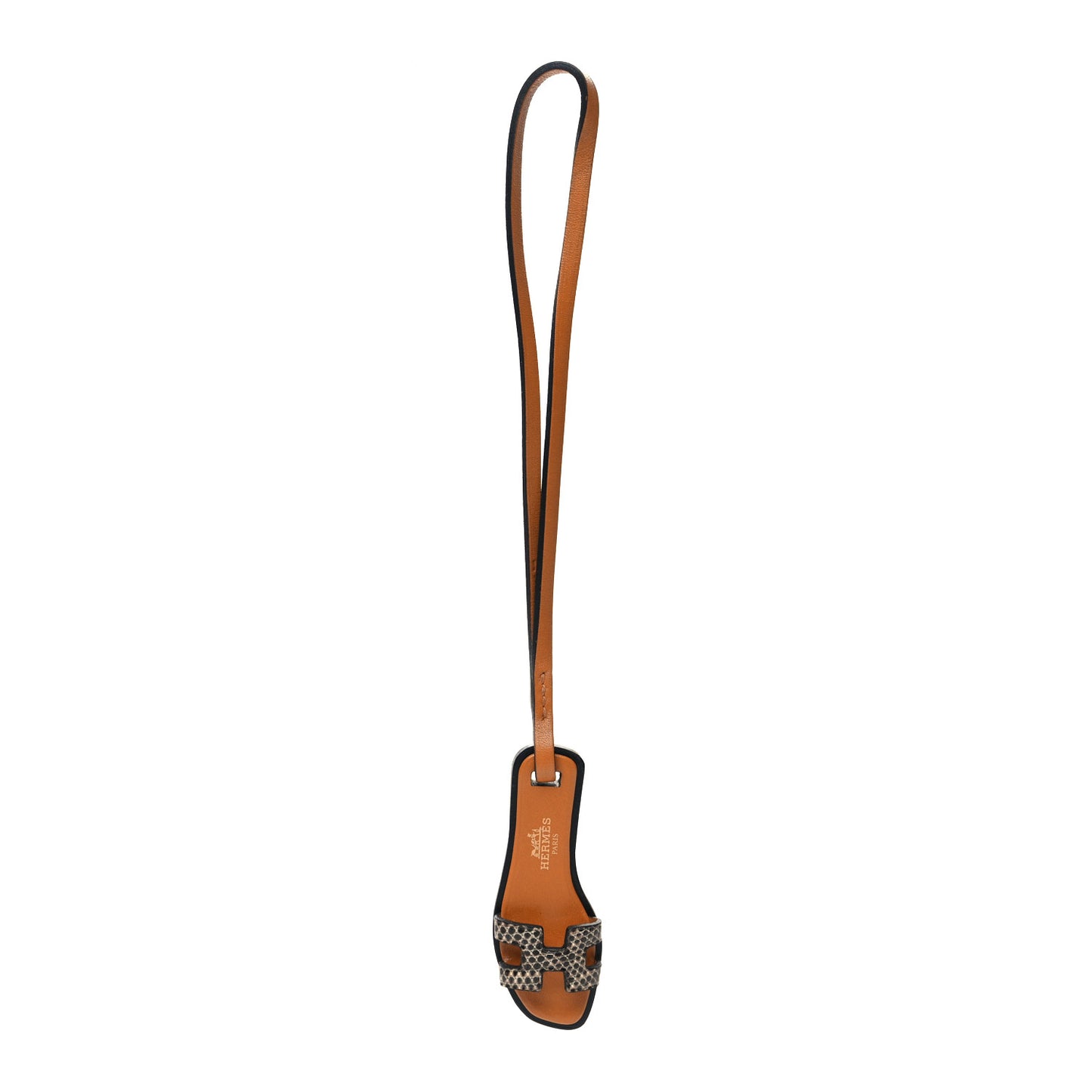 Lizard Butler Calfskin Hunter Oran Nano Bag Charm Naturel Sable Black