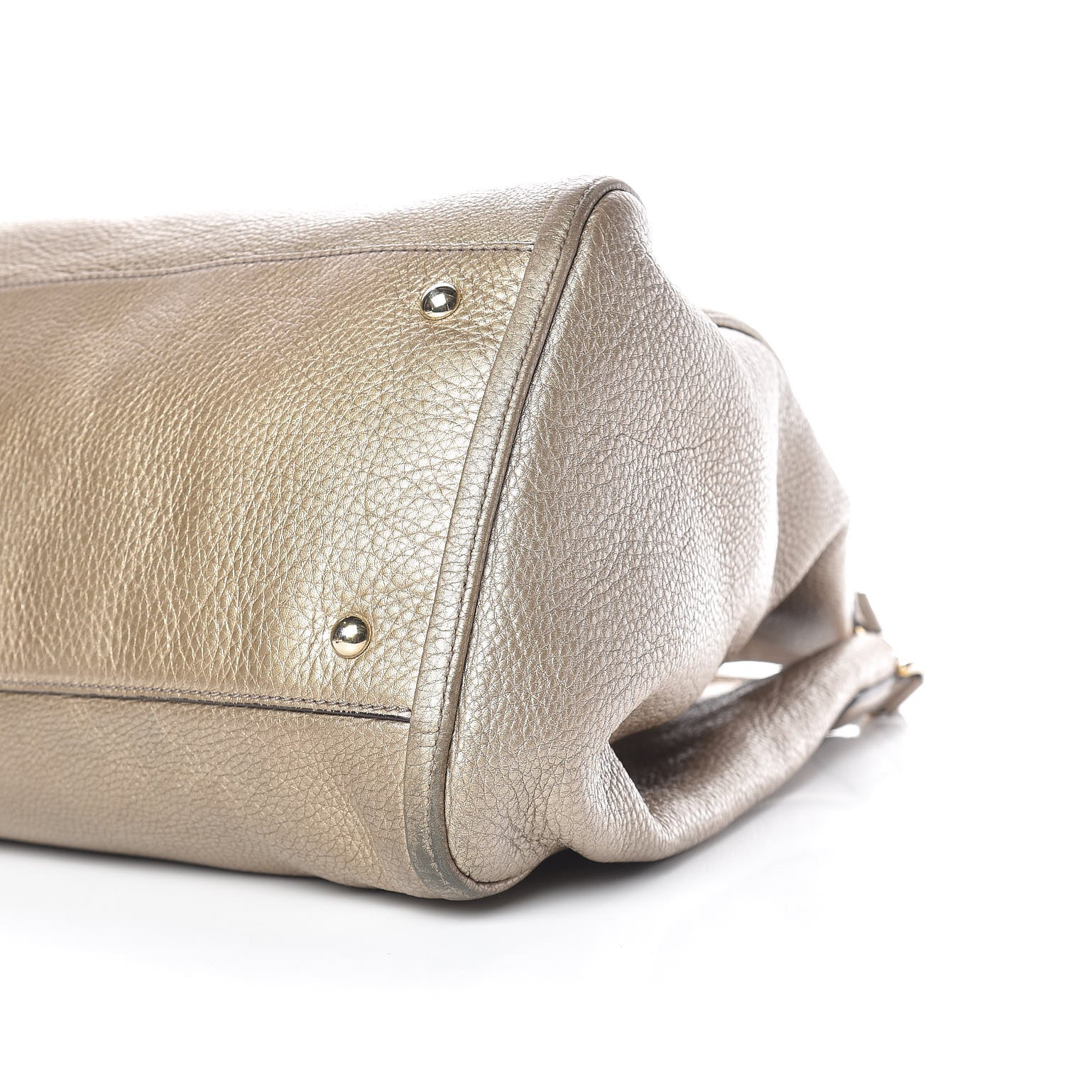 Gucci Metallic Pebbled Calfskin Large Soho Shoulder Bag Golden Beige 15 of 22