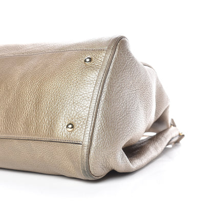 Gucci Metallic Pebbled Calfskin Large Soho Shoulder Bag Golden Beige 15 of 22