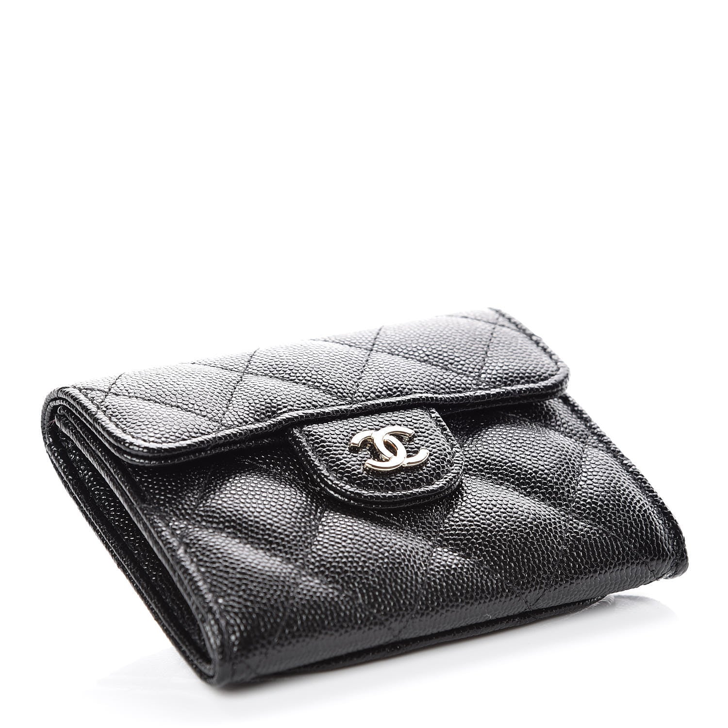 Chanel Caviar Quilted Flap Card Holder Wallet Black 4 of 9