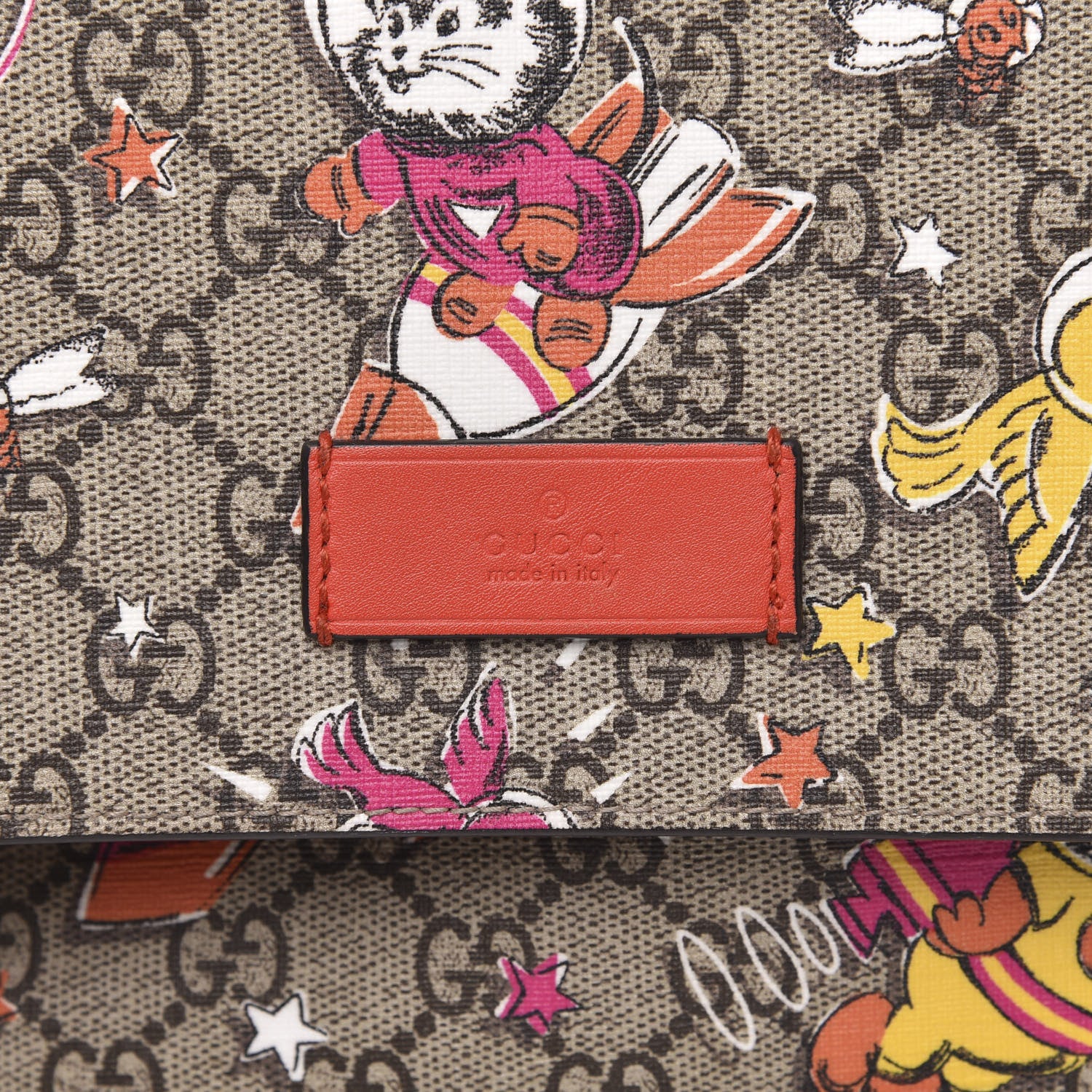 Gucci GG Supreme Monogram Space Cats Diaper Bag Orange 12 of 12