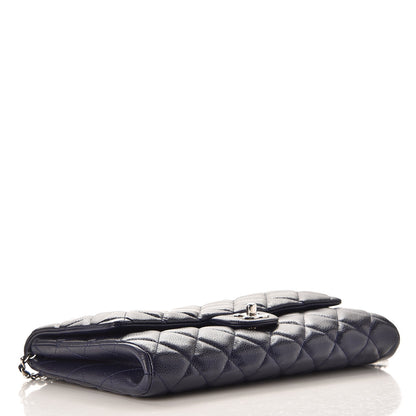 Chanel Caviar Quilted Clutch With Chain Flap Blue 4 of 8