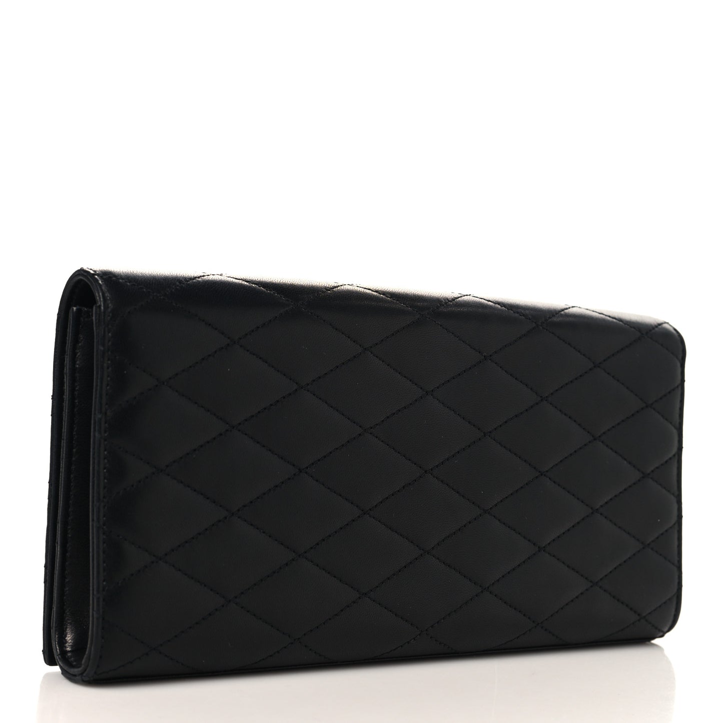 Lambskin Quilted Kate Clutch Black