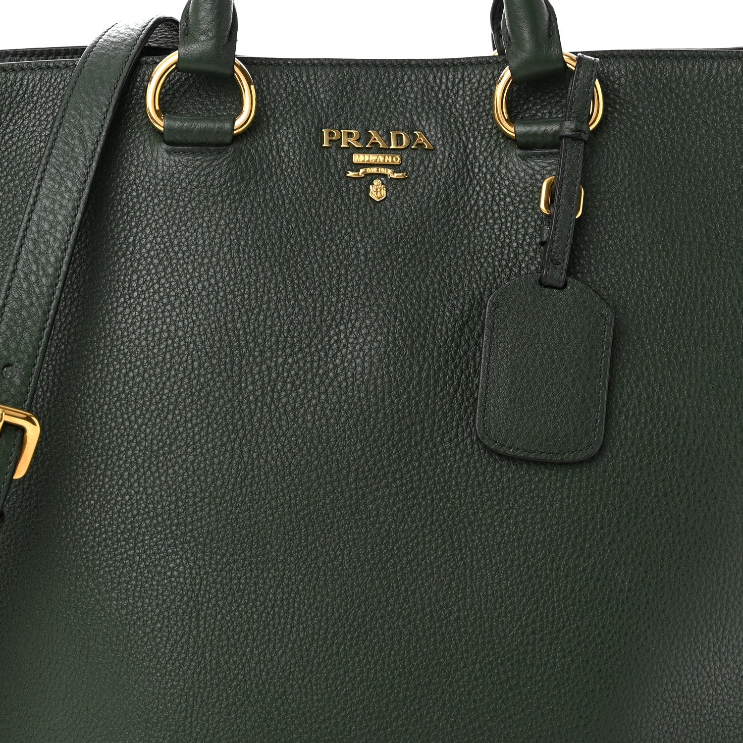 Prada Vitello Daino Shopping Tote Foresta 7 of 11