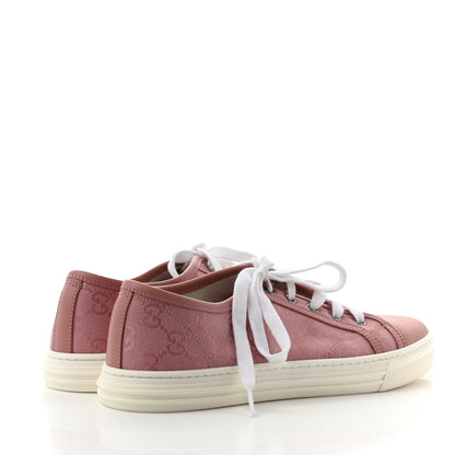 Gucci GG Monogram Calfskin Womens Low Top Sneakers 39 Pink Soft Pink 4 of 7