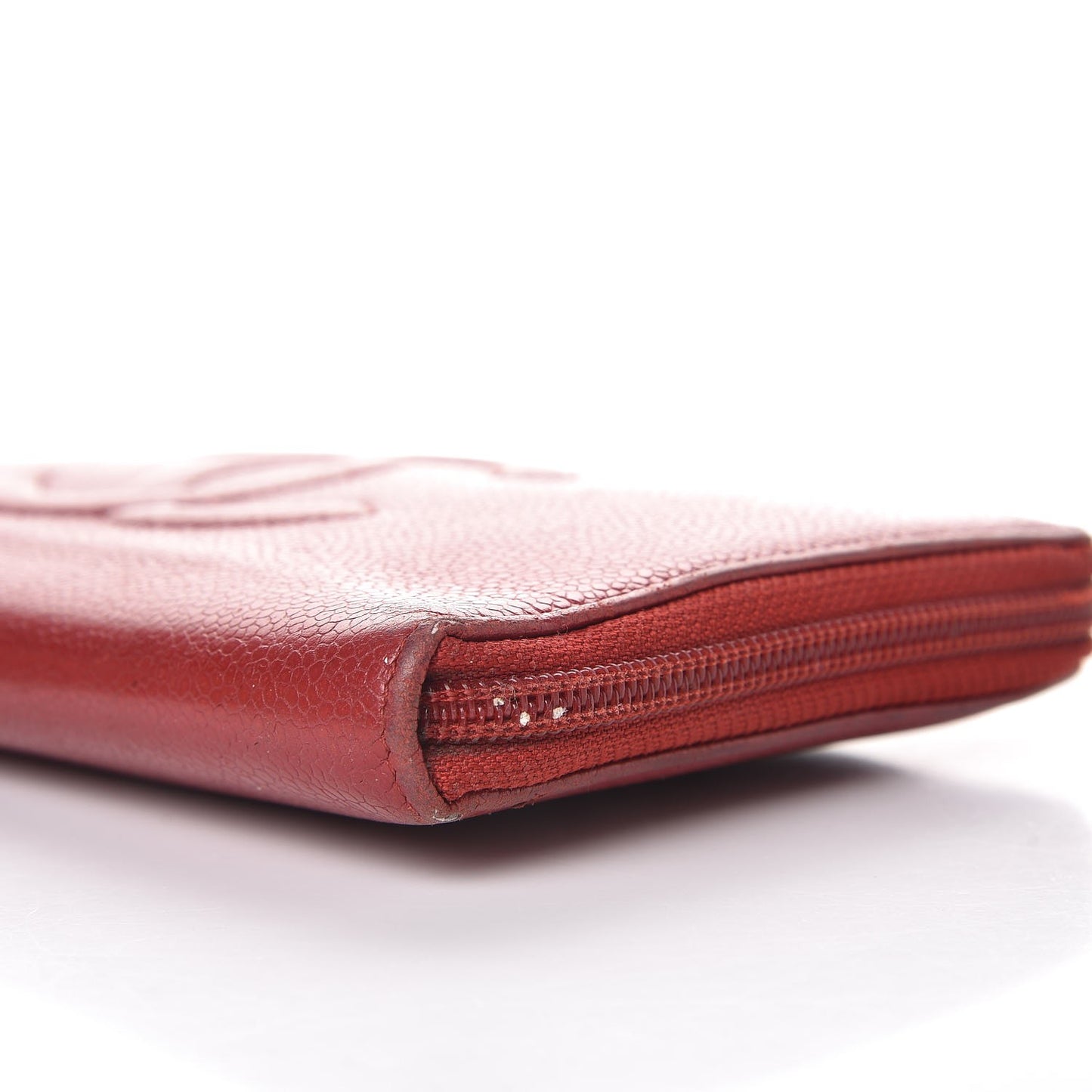 Caviar Large CC Timeless Zip Around Organizer Wallet Red