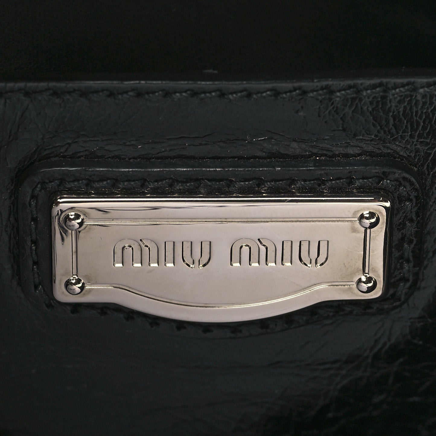 Vitello Shine Top Handle Satchel Black