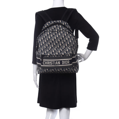 Christian Dior Oblique Diortravel Backpack Blue 2 of 10