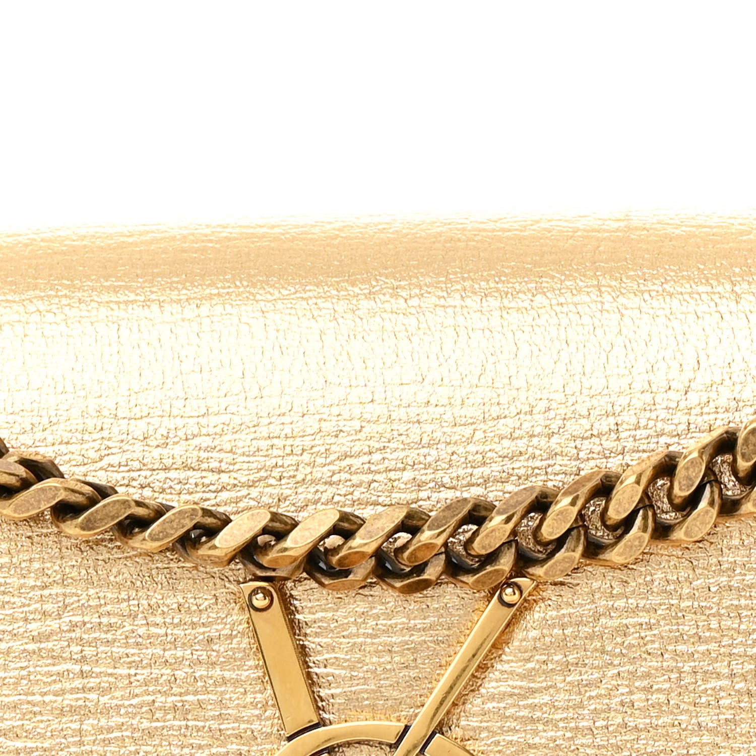 Saint Laurent Metallic Calfskin Small Classic Monogram Kate Tassel Satchel Gold 8 of 10