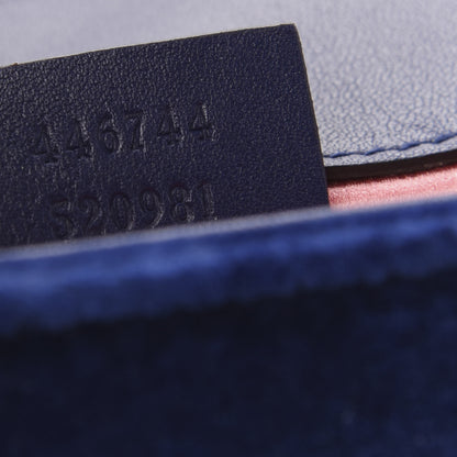Gucci Velvet Matelasse Mini GG Marmont Shoulder Bag Cobalt Blue 9 of 9