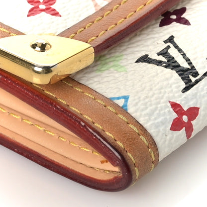 Louis Vuitton Monogram Multicolor Porte-Monnaie Plat Coin Purse White 8 of 9