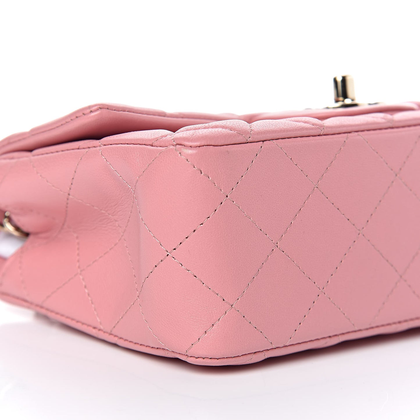 Lambskin Quilted Mini Rectangular Flap Dark Pink