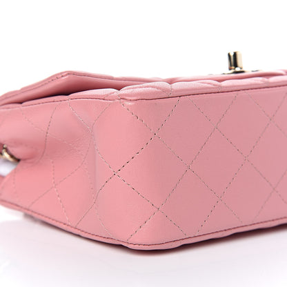 Chanel Lambskin Quilted Mini Rectangular Flap Dark Pink 8 of 9