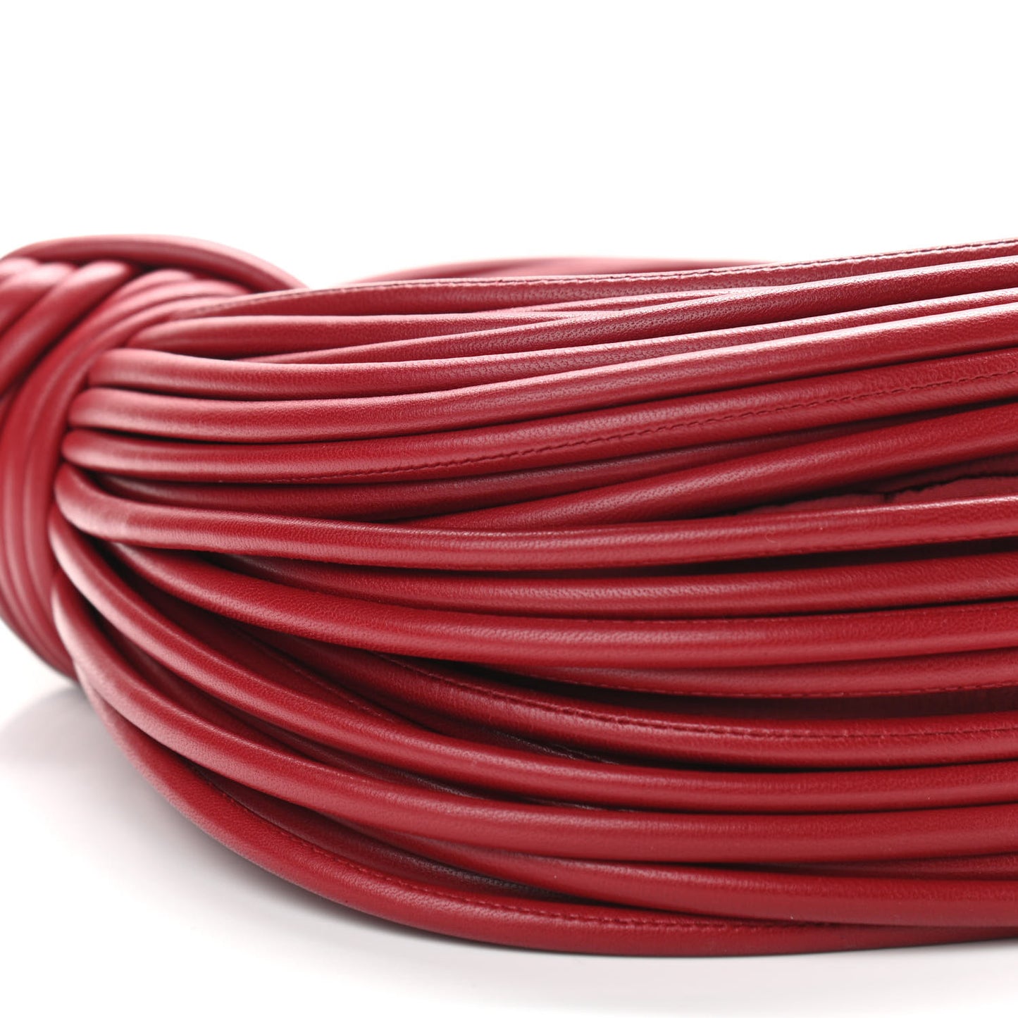 Nappa Mini Tubular Double Knot Dark Red