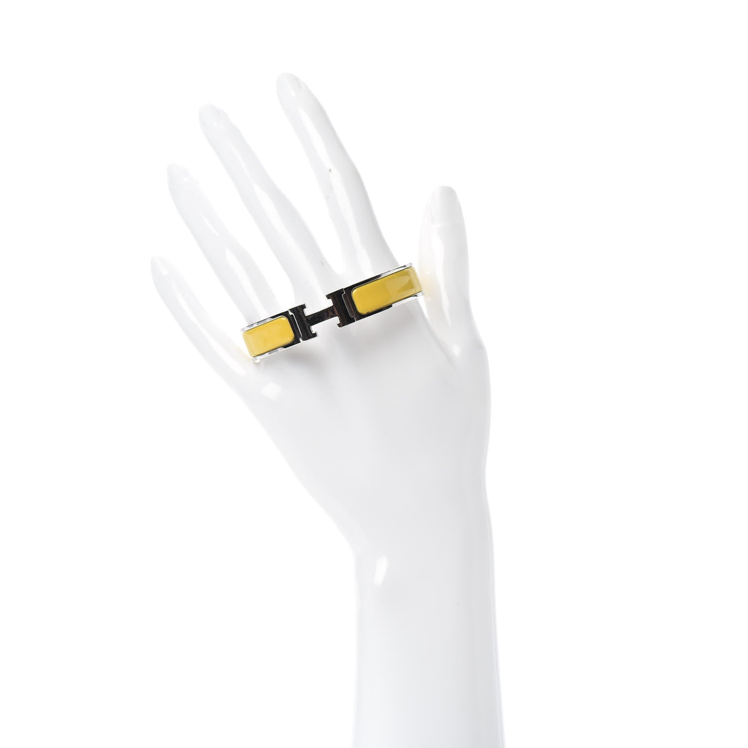 Hermes Enamel Narrow Clic Clac H Bracelet PM Jaune Soleil 2 of 4