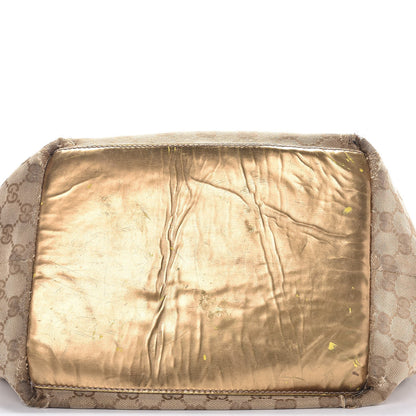 Gucci GG Monogram Medium Web Handle Bucket Tote Pink Gold 17 of 21