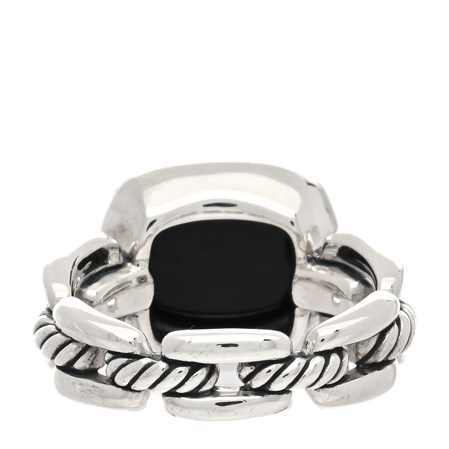 Sterling Silver Diamond Black Onyx Wellesley Link Ring 54 7
