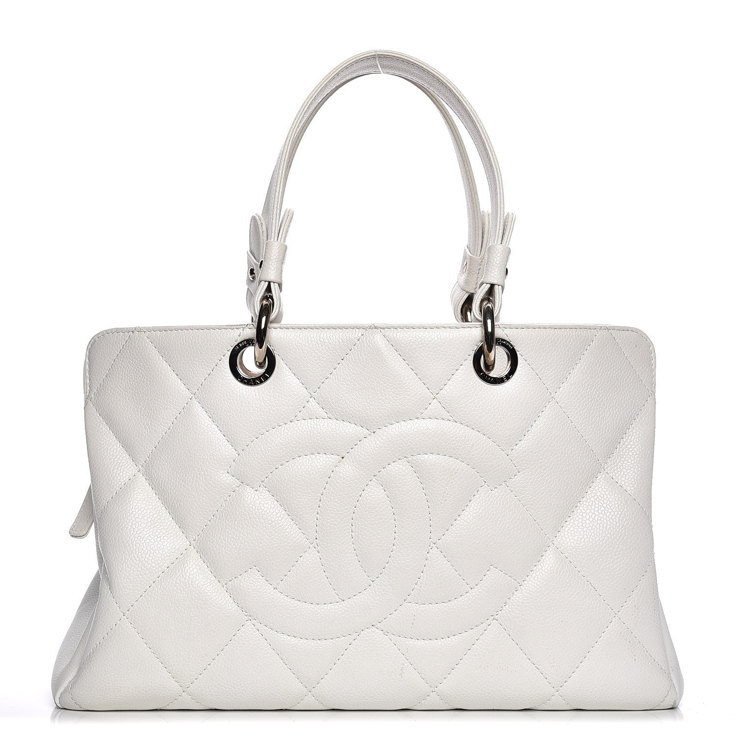 Chanel Soft Caviar Quilted CC Timeless Tote White 1 of 15