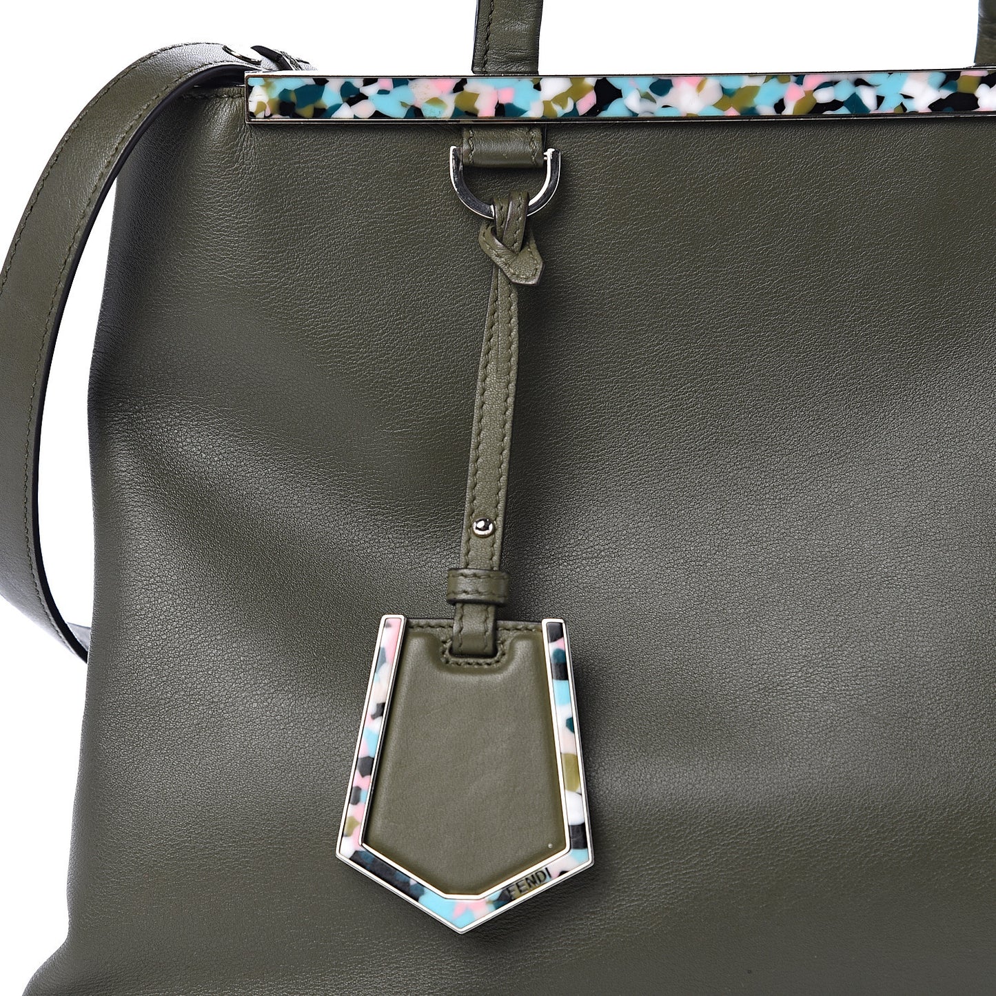 Vitello Dolce Shiny Nappa Plexiglass Granite Regular 2Jours Tote Equatore