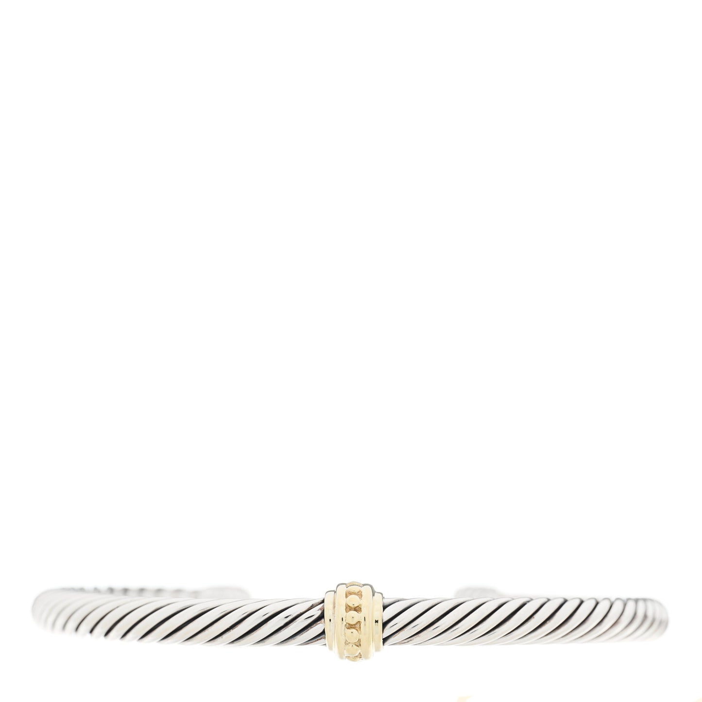 Sterling Silver 14K Yellow Gold 5mm Cable Classics Single Station Bracelet