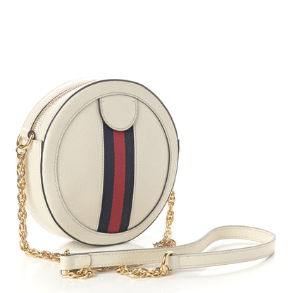 Gucci Textured Calfskin Web Mini Ophidia Round Shoulder Bag Mystic White 3 of 9