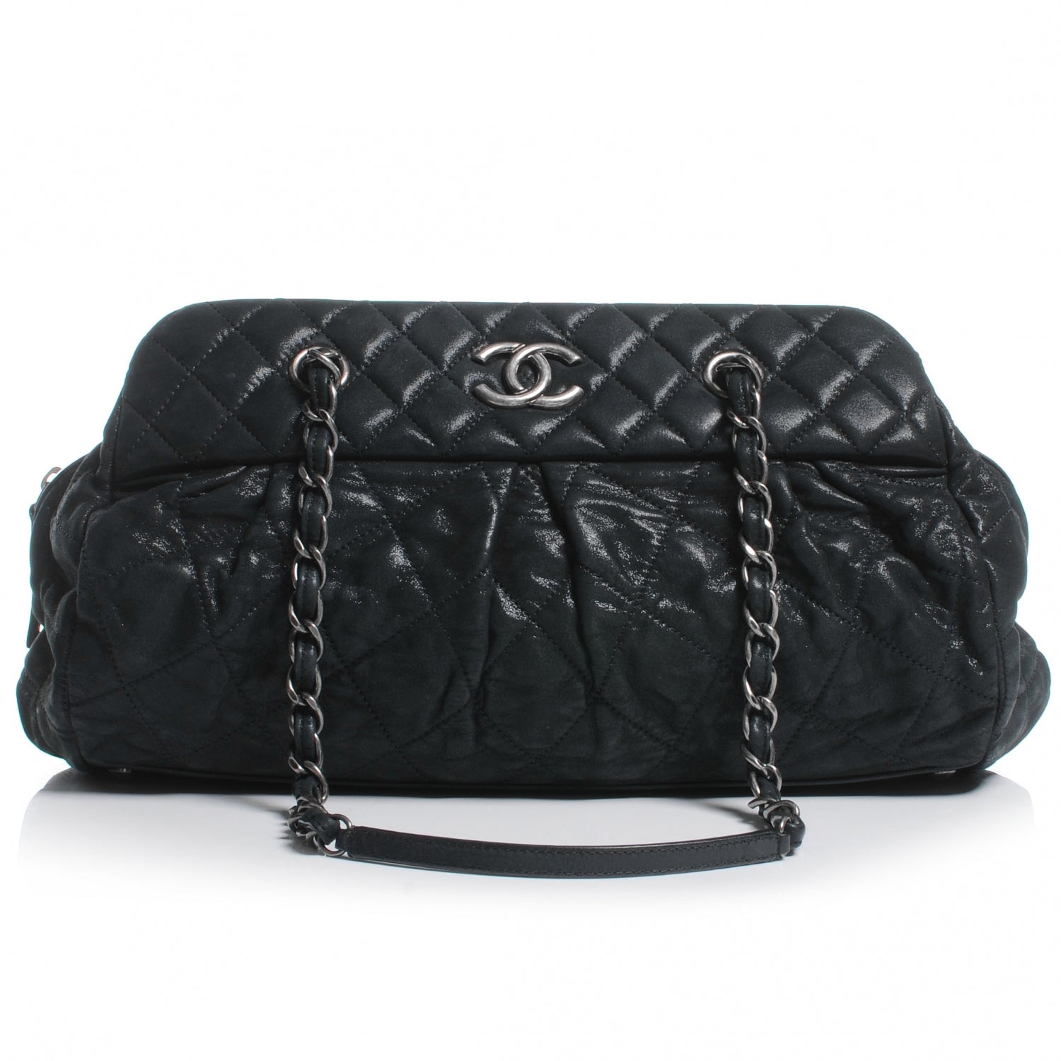 Chanel Iridescent Calfskin Chic Quilt Bowling Bag Black 1 of 7