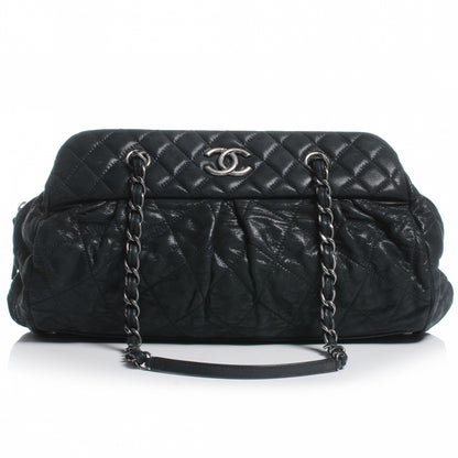 Chanel Iridescent Calfskin Chic Quilt Bowling Bag Black 1 of 7