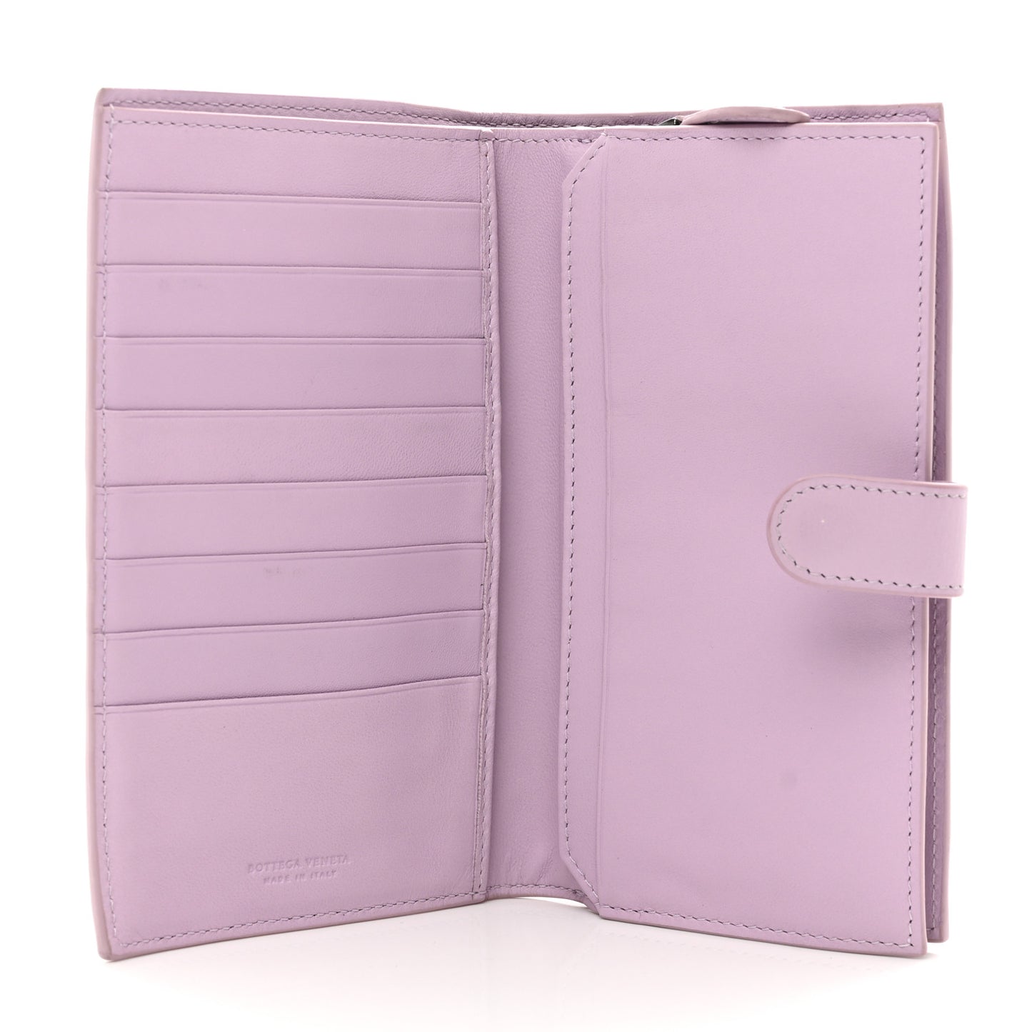 Nappa Intrecciato Continental Snap Wallet Lilac