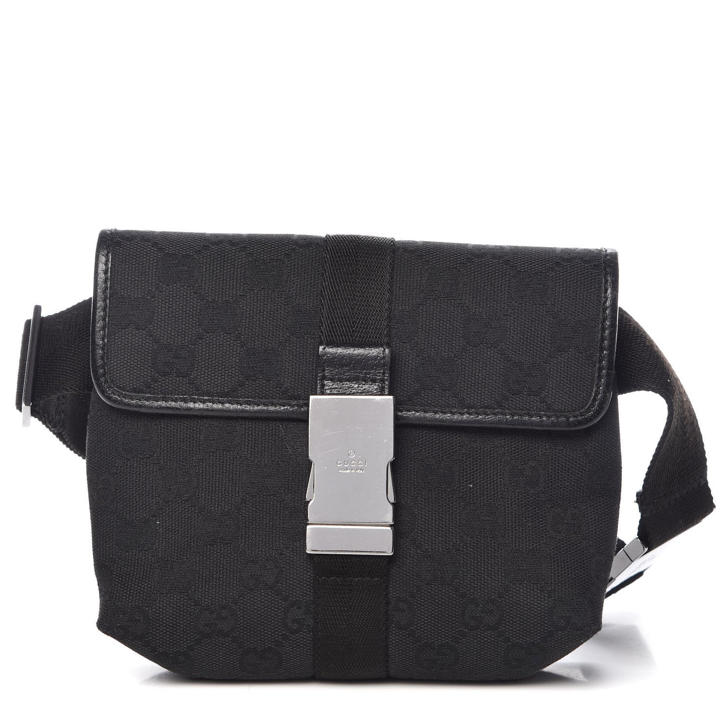 GG Monogram Web Buckle Belt Bag Black