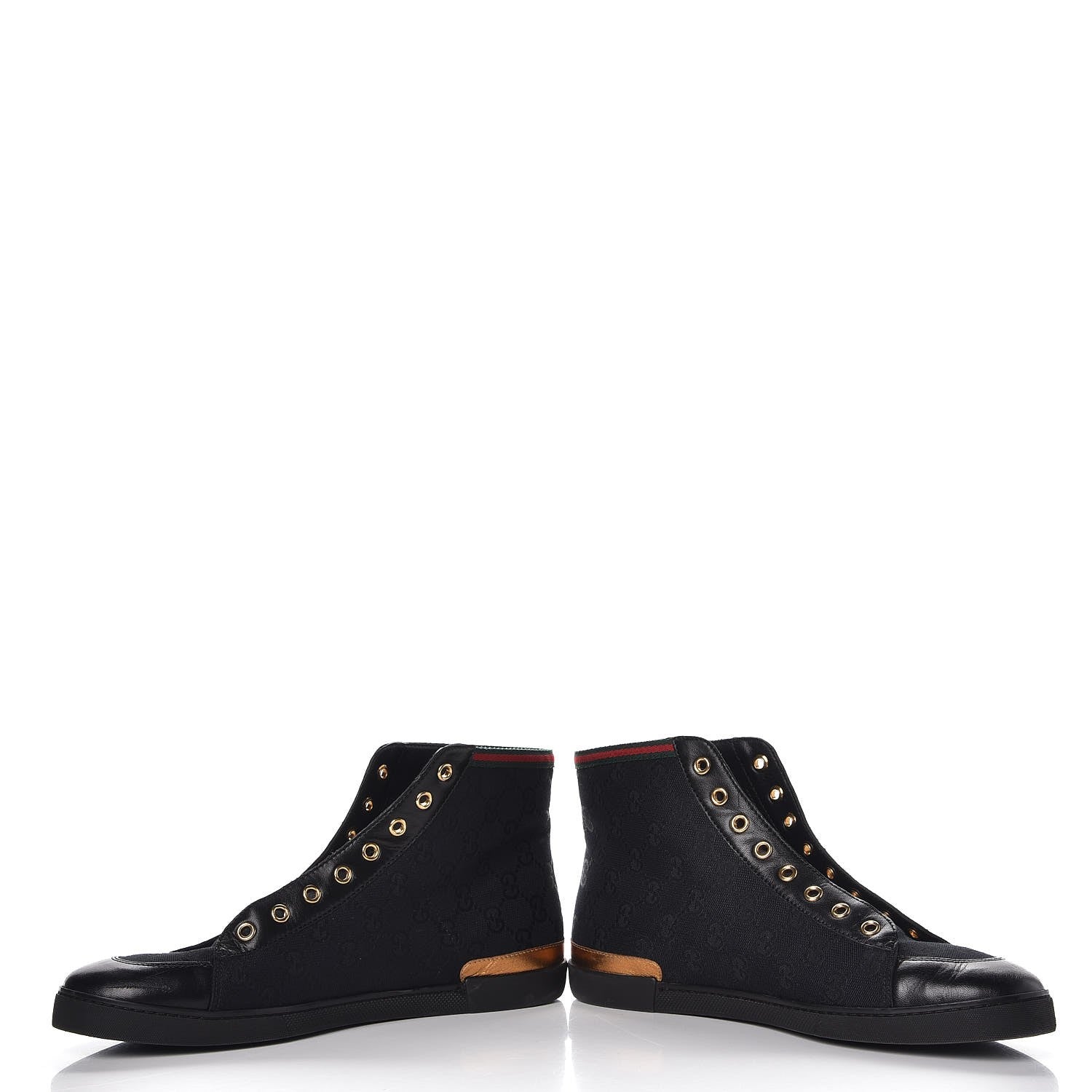 Gucci GG Monogram Barcelona Web High Top Sneakers 39 Black 6 of 12