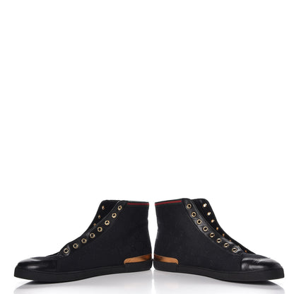 Gucci GG Monogram Barcelona Web High Top Sneakers 39 Black 6 of 12
